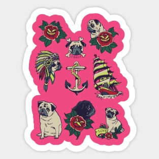 Pugs and the Sea Sticker